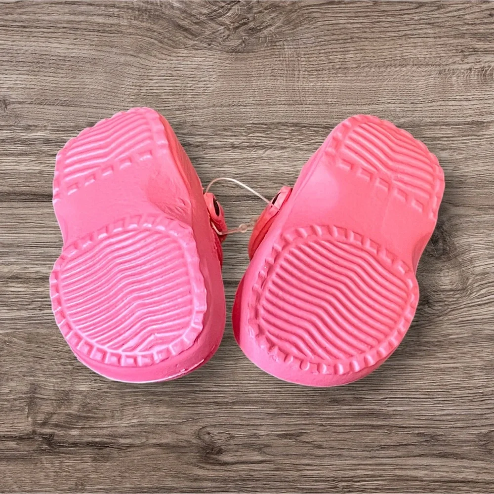 New pink kitty cat croc shoes